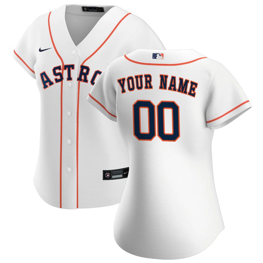 Cheap Womens Houston Astros Nike White Home Replica Custom MLB Jerseys